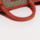 GUCCI Micro GG Supreme Hand Bag PVC Beige Silver 297557 Auth BA6282-7