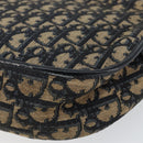 Christian Dior Trotter Canvas Shoulder Bag Navy Gold Auth BA6283-12