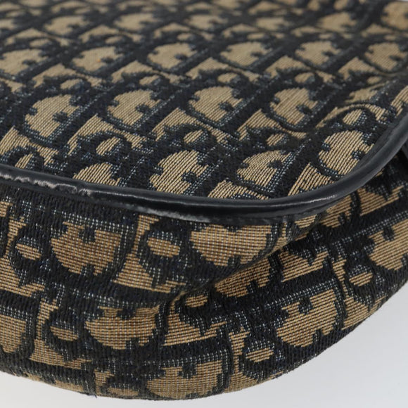 Christian Dior Trotter Canvas Umhängetasche Marine Gold Auth BA6283
