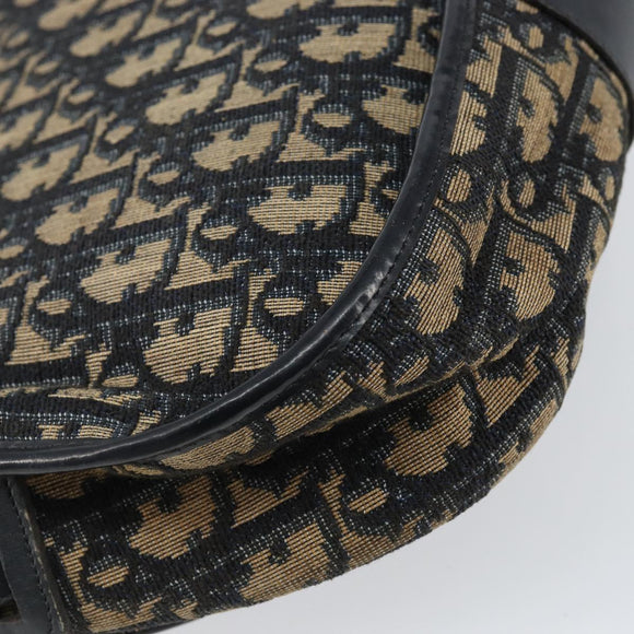 Christian Dior Trotter Canvas Umhängetasche Marine Gold Auth BA6283