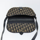 Christian Dior Trotter Canvas Shoulder Bag Navy Gold Auth BA6283-15