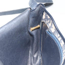 Christian Dior Trotter Canvas Shoulder Bag Navy Gold Auth BA6283-18