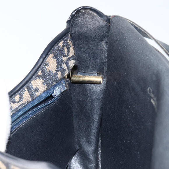Christian Dior Trotter Canvas Umhängetasche Marine Gold Auth BA6283