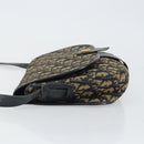 Christian Dior Trotter Canvas Shoulder Bag Navy Gold Auth BA6283-5