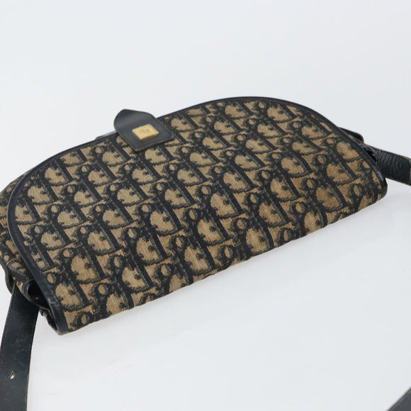 Christian Dior Trotter Canvas Umhängetasche Marine Gold Auth BA6283