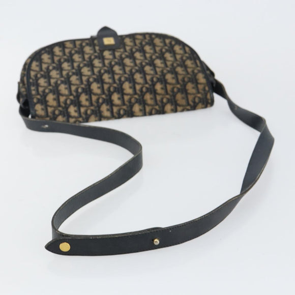 Christian Dior Trotter Canvas Umhängetasche Marine Gold Auth BA6283