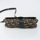 Christian Dior Trotter Canvas Shoulder Bag Navy Gold Auth BA6283-9