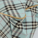 BURBERRY Nova Check Blue Label Hand Bag Nylon Light Blue Silver Auth BA6284-15