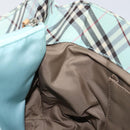 BURBERRY Nova Check Blue Label Hand Bag Nylon Light Blue Silver Auth BA6284-18