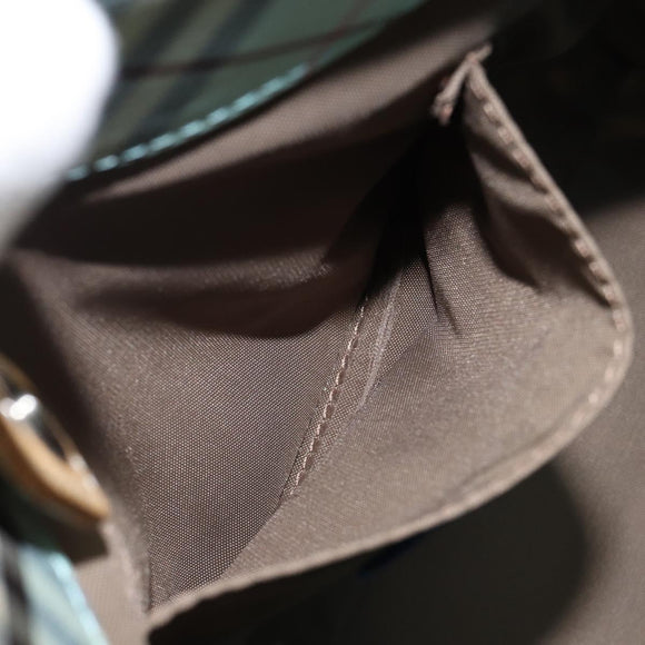 BURBERRY Nova Check Blue Label Hand Bag Nylon Light Blue Silver Auth BA6284