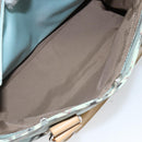 BURBERRY Nova Check Blue Label Hand Bag Nylon Light Blue Silver Auth BA6284-21