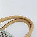 BURBERRY Nova Check Blue Label Hand Bag Nylon Light Blue Silver Auth BA6284-8