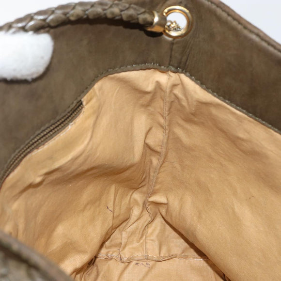 BOTTEGA VENETA Shoulder Bag Suede Brown Gold Auth BA6287