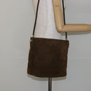 BOTTEGA VENETA Shoulder Bag Suede Brown Gold Auth BA6287-21