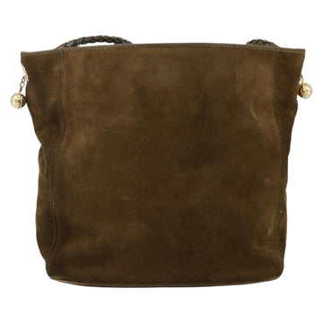 BOTTEGA VENETA Shoulder Bag Suede Brown Gold Auth BA6287 - 0