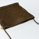 BOTTEGA VENETA Shoulder Bag Suede Brown Gold Auth BA6287-6