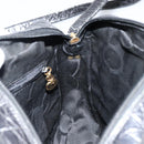 Salvatore Ferragamo Vala Shoulder Bag Leather Embossed Black Gold Auth BA6288-19