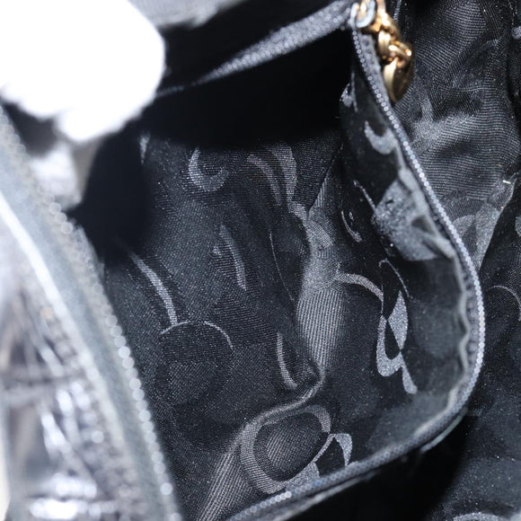 Salvatore Ferragamo Vala Shoulder Bag Leather Embossed Black Gold Auth BA6288