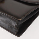 GUCCI Chain Shoulder Bag Leather Black Gold Auth BA6290-9