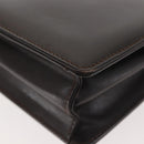 GUCCI Chain Shoulder Bag Leather Black Gold Auth BA6290-16