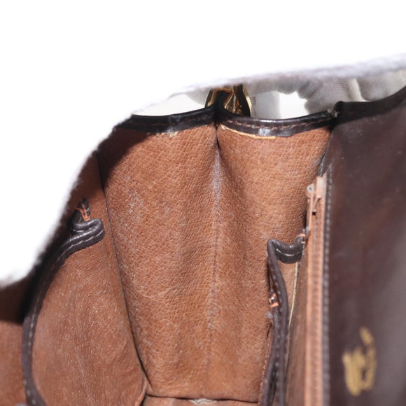 GUCCI Chain Shoulder Bag Leather Black Gold Auth BA6290