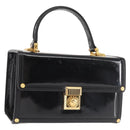 VERSACE Vanity Pouch Enamel Black Gold Auth BA6291-1