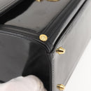 VERSACE Vanity Pouch Enamel Black Gold Auth BA6291-9