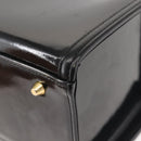 VERSACE Vanity Pouch Enamel Black Gold Auth BA6291-16