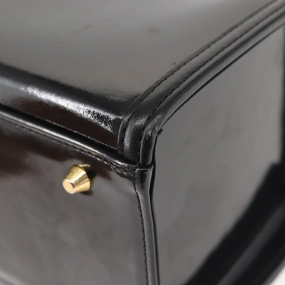 VERSACE Vanity Pouch Enamel Black Gold Auth BA6291