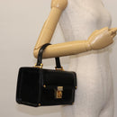 VERSACE Vanity Pouch Enamel Black Gold Auth BA6291-22