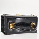 VERSACE Vanity Pouch Enamel Black Gold Auth BA6291-6