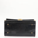VERSACE Vanity Pouch Enamel Black Gold Auth BA6291-5