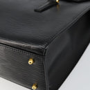 VALENTINO Shoulder Bag Leather Black Gold Auth BA6292-9