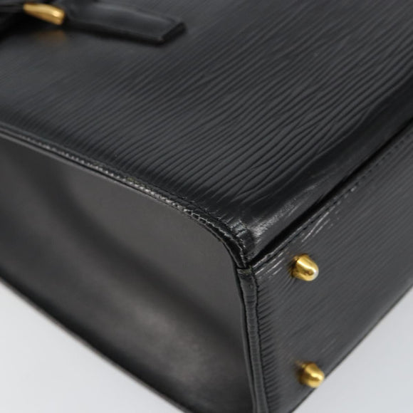 VALENTINO Shoulder Bag Leather Black Gold Auth BA6292