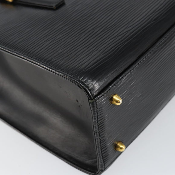 VALENTINO Shoulder Bag Leather Black Gold Auth BA6292