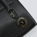 VALENTINO Shoulder Bag Leather Black Gold Auth BA6292-17