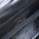 VALENTINO Shoulder Bag Leather Black Gold Auth BA6292-11