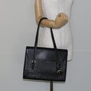 VALENTINO Shoulder Bag Leather Black Gold Auth BA6292-21