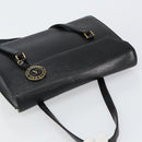 VALENTINO Shoulder Bag Leather Black Gold Auth BA6292-6