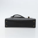 VALENTINO Shoulder Bag Leather Black Gold Auth BA6292-5