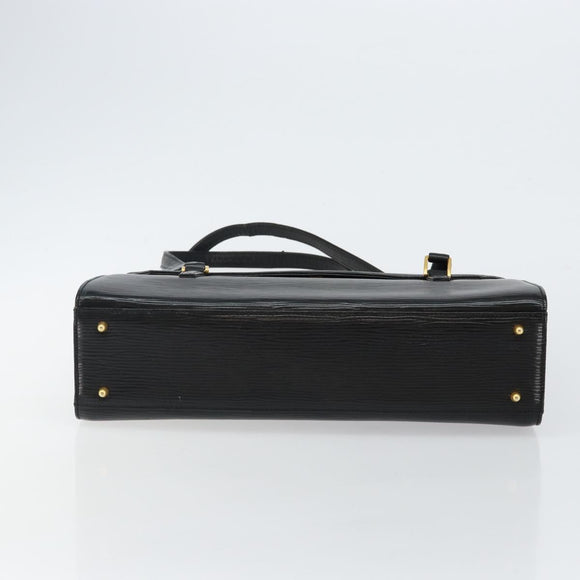 VALENTINO Shoulder Bag Leather Black Gold Auth BA6292