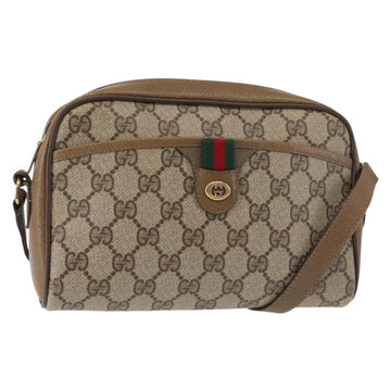 GUCCI GG Supreme Web Sherry Line Shoulder Bag PVC Beige 116 02 089 Auth BA6301