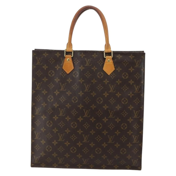 LOUIS VUITTON Monogram Sac Plat Hand Bag M51140 LV Auth BA6304