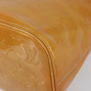 LOUIS VUITTON Monogram Vernis Houston Hand Bag Beige M91004 LV Auth BA6311-14