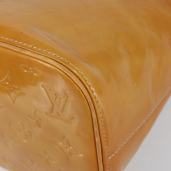 LOUIS VUITTON Monogram Vernis Houston Hand Bag Beige M91004 LV Auth BA6311