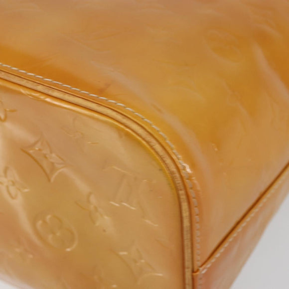 LOUIS VUITTON Monogram Vernis Houston Hand Bag Beige M91004 LV Auth BA6311