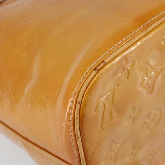 LOUIS VUITTON Monogram Vernis Houston Hand Bag Beige M91004 LV Auth BA6311