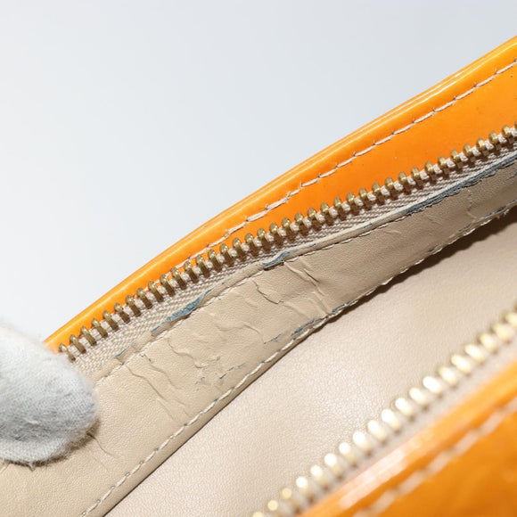 LOUIS VUITTON Monogram Vernis Houston Hand Bag Beige M91004 LV Auth BA6311