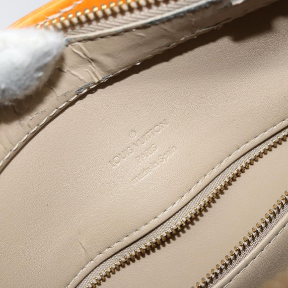 LOUIS VUITTON Monogram Vernis Houston Hand Bag Beige M91004 LV Auth BA6311