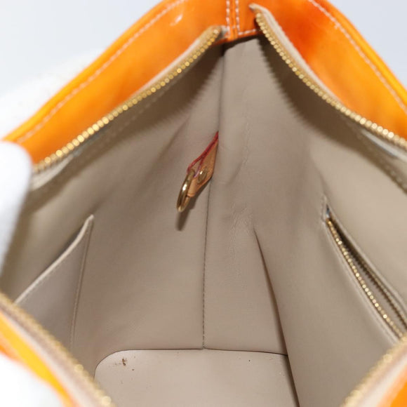 LOUIS VUITTON Monogram Vernis Houston Hand Bag Beige M91004 LV Auth BA6311